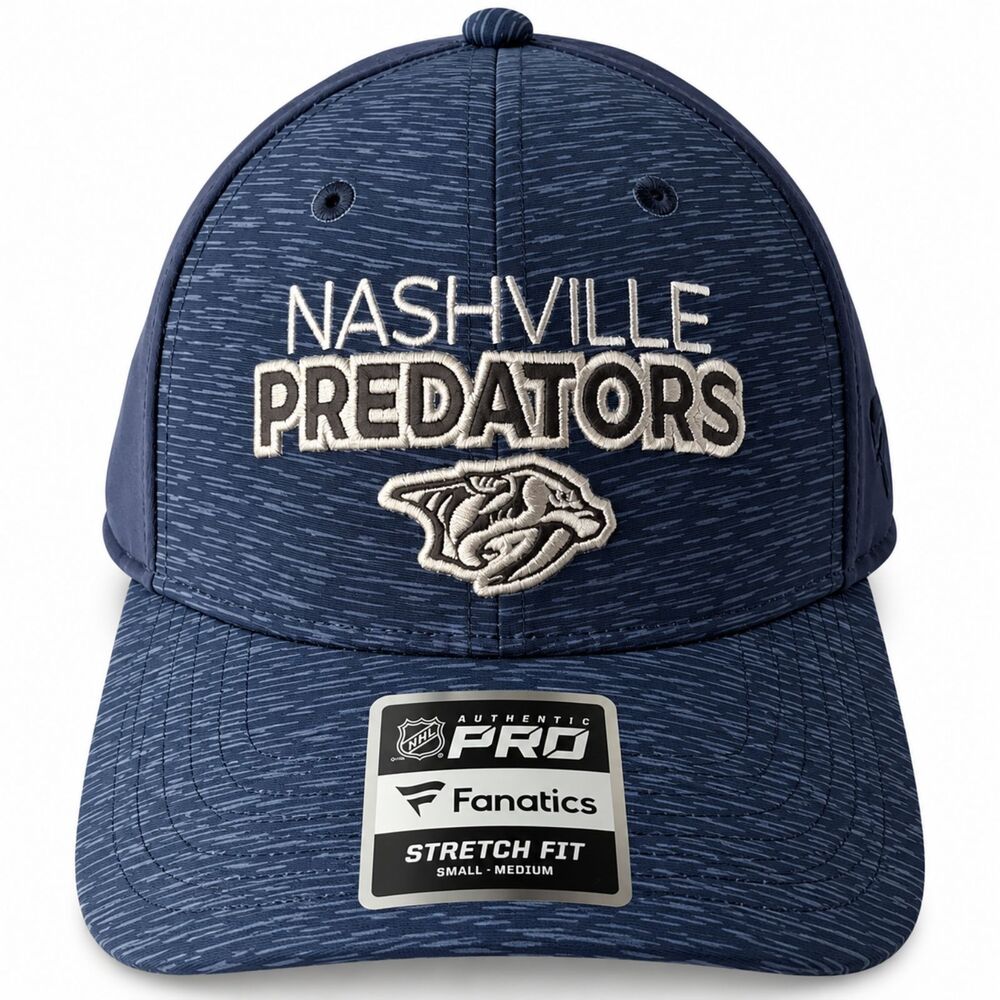 NEW Fanatics Nashville Predators Authentic Pro A-Flex Hat Navy NHL S/M